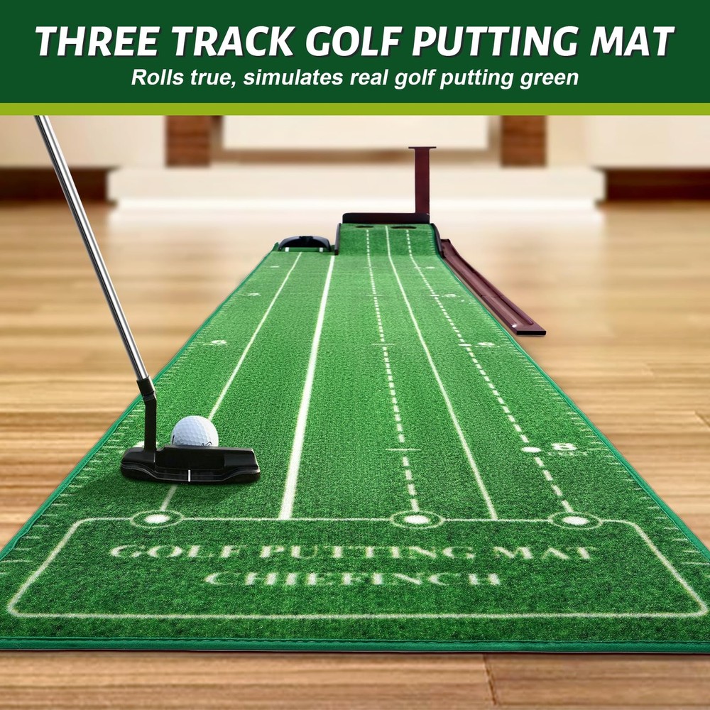 Golf Putting Green for Indoors - Mat with Automatic Ball Return Machine Mini