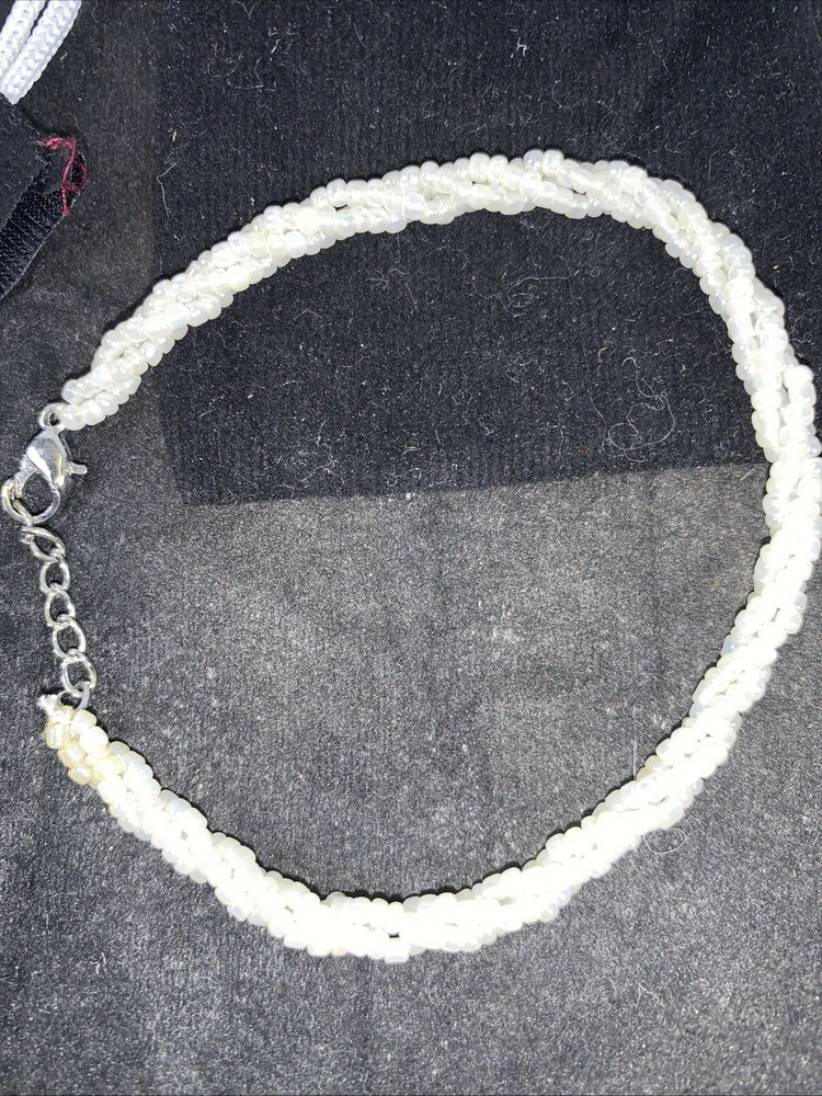 Spiral Beaded Bracelet -White