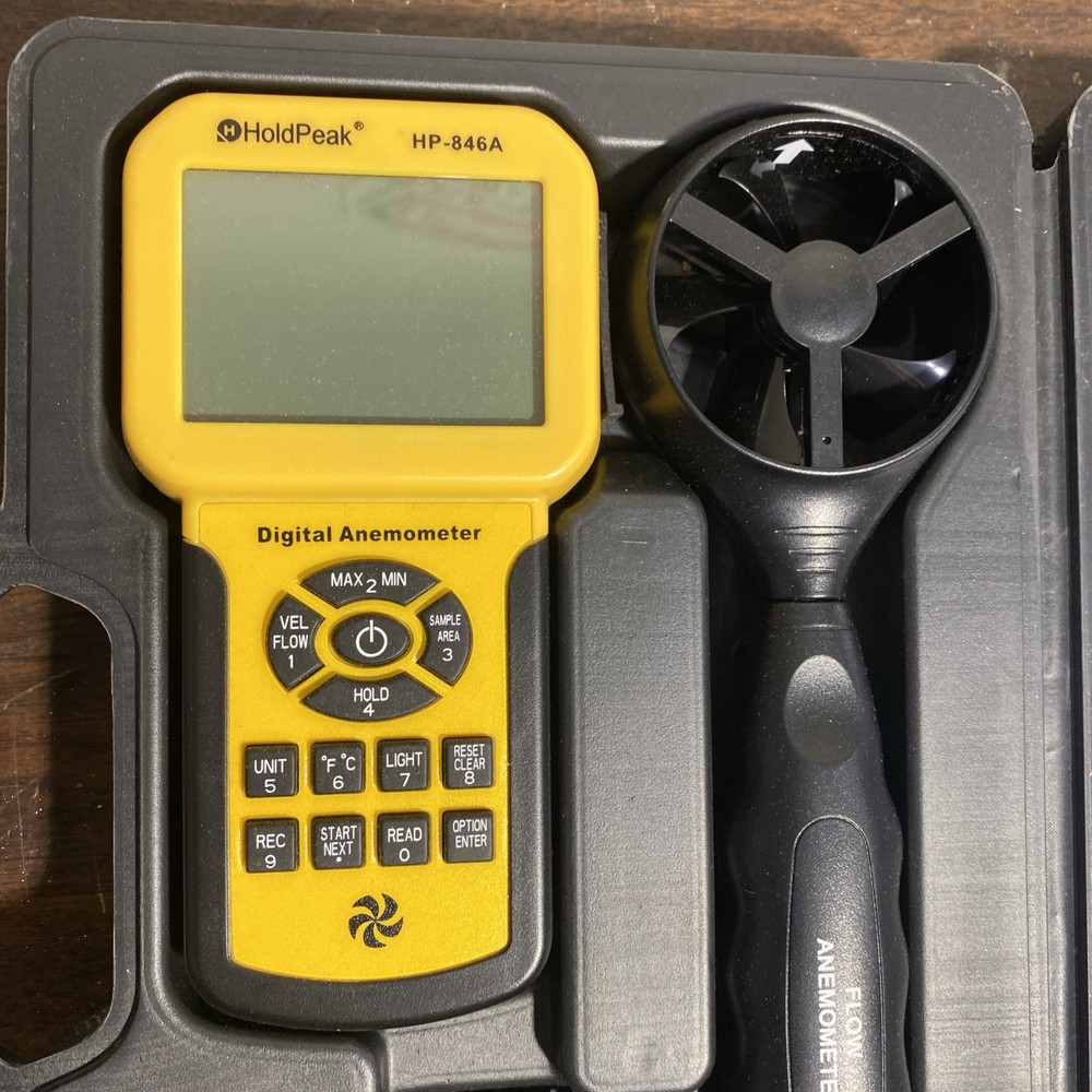 HoldPeak Split Anemometer Handheld CFM Meter HVAC Wind Speed Test Max 45m/s USB