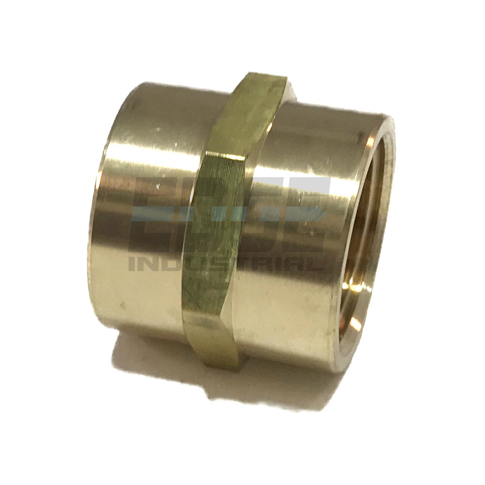 5 PACK BRASS HEX COUPLING 3/4" COUPLER UNION FITTING ADAPTER AIR FUEL WATER