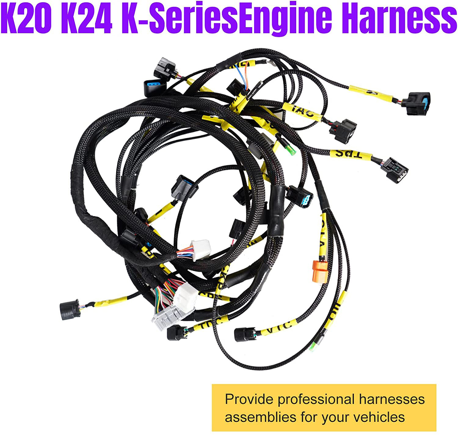 K20 K24 K-Series Tucked Engine Harness Fits Honda Acura K-Swap Integra CRX EK EG