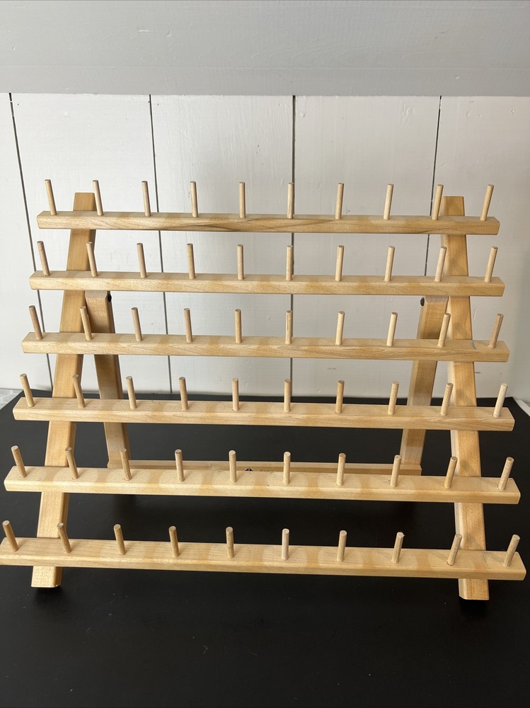 June Tailor 60 Spool Folding Thread Holder Wood Rack