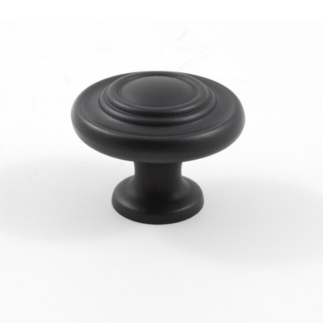 Matte Black Button Round Knob Handle Pull Kitchen/Bathroom Cabinet Hardware