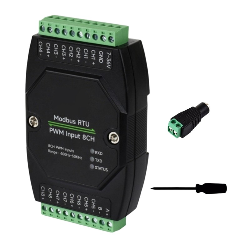 DIN Rail Mountable 8Port PWM Pulse Input Module With Modbus RTU Interfaces