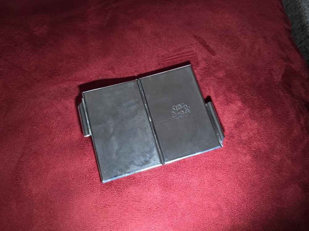 Antique Silver Case with Notepad and Pen