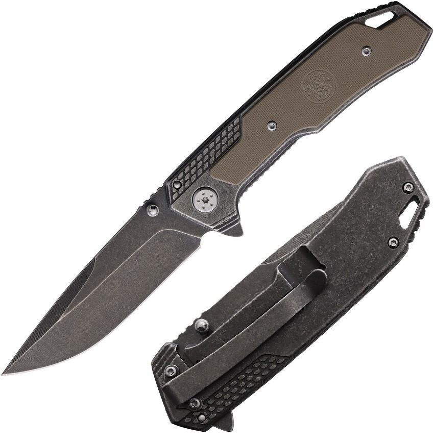 Smith & Wesson Framelock Folding Knife 3¾" Stainless Blade Stainless/G10 Handle