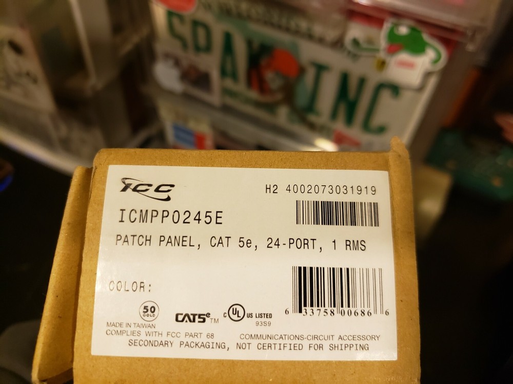ICC CAT 5e 24 Port Data Patch Panel Rack Mount CAT 6+ NIB