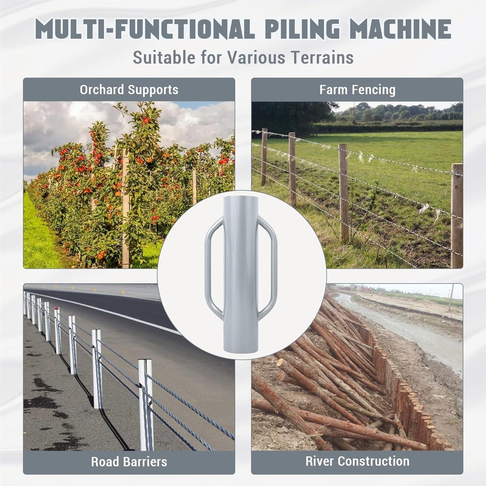 Fence Post Driver 37LB T Post Driver Heavy Duty Hand Post Pole Pounder w/ Handle