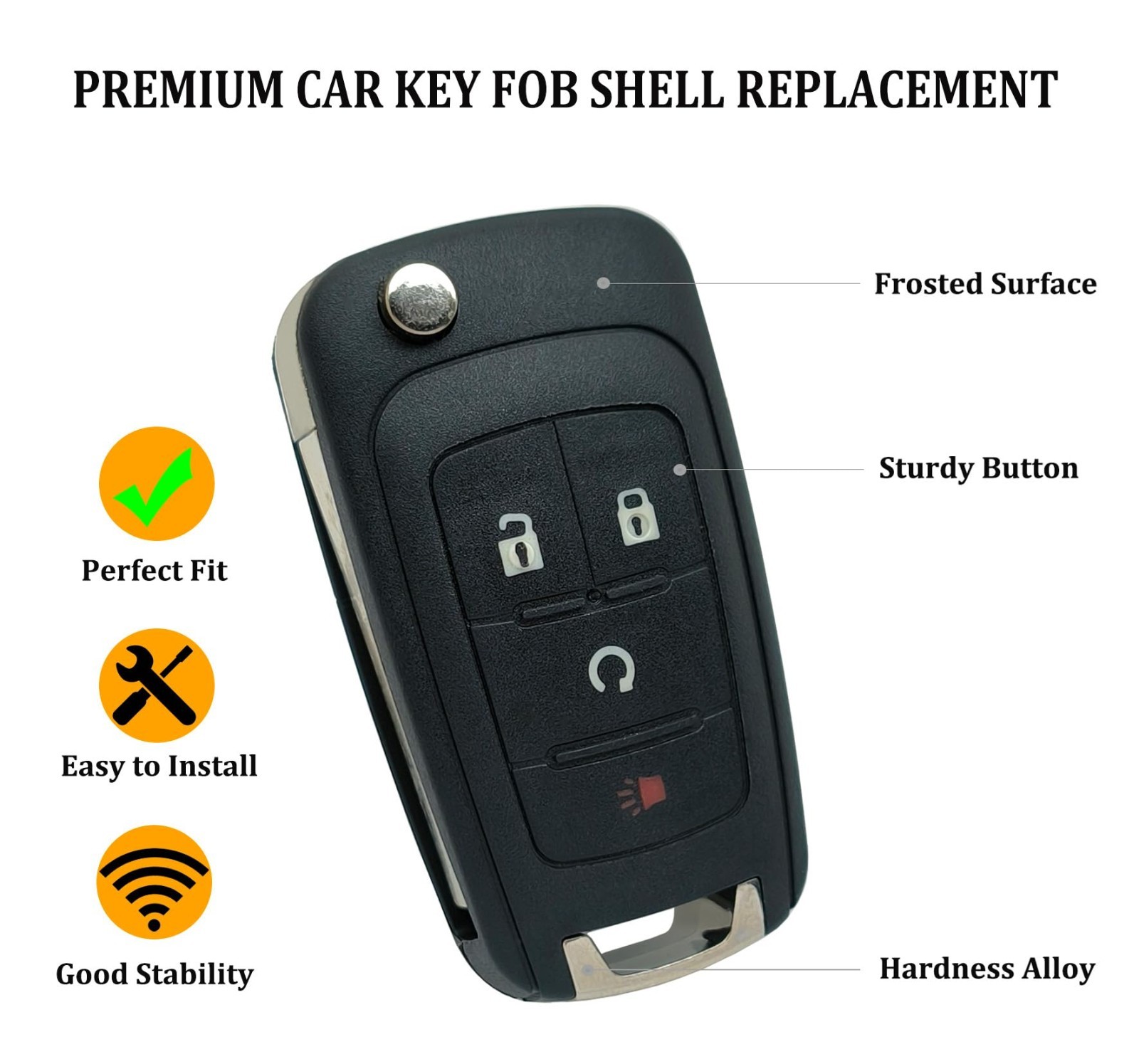 Key Fob Case Shell Replacement Fits for Chevrolet Chevy Equinox Sonic Trax Terra