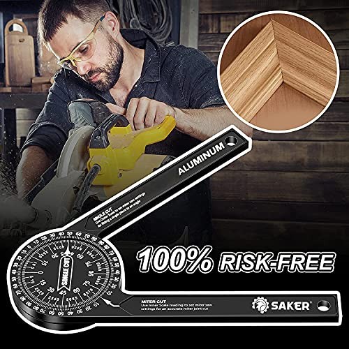 Miter Saw Protractor—7-Inch Aluminum Angle Finder—1 Pack—Featuring 1 Pack