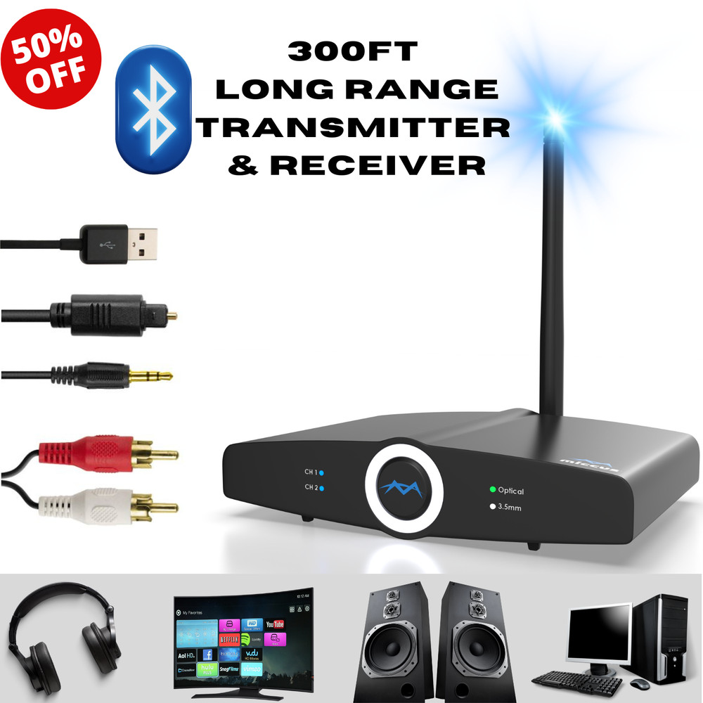 Long Range Bluetooth Transmitter Adapter for TV, Headphones, Speakers, BT Audio