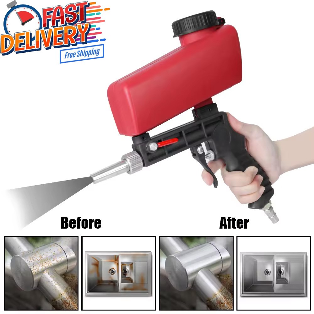 NEW Portable Handheld Air Compressor Speed Sand Gun Blaster Sand Blasting 1/4 in