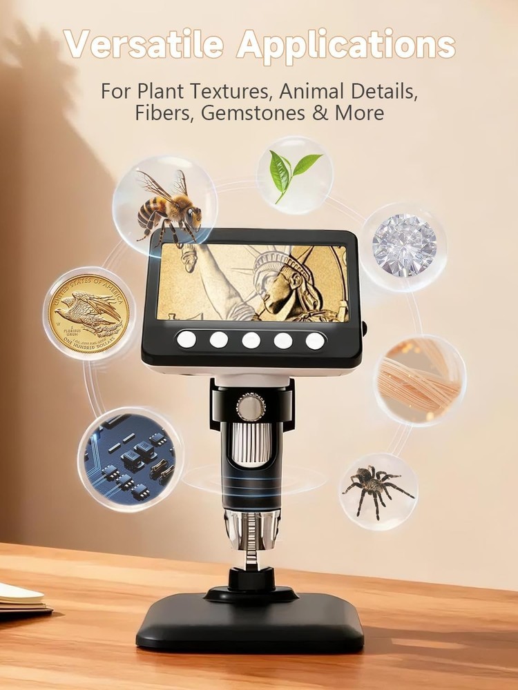 Rechargeable Coin Microscope with Adjustable LED