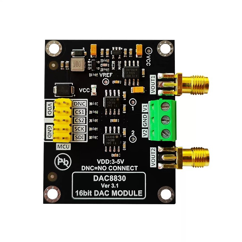 1X DAC8830 Module 16-bit DAC Module High-Precision Digital-to-Analog Converter