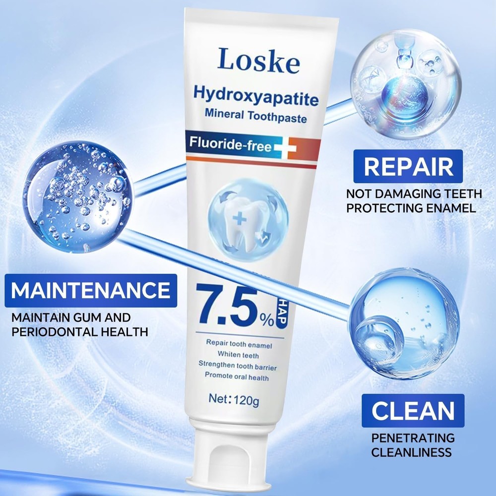 Hydroxyapatite Toothpaste for Stronger Teeth, Natural Remineralization Formula,