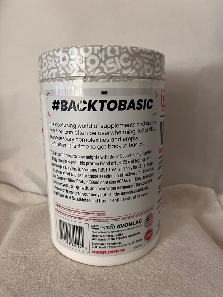 Basic Supplements Whey Protein Blend 2lbs Blue Marshmallow Flavor Exp Dec 2027