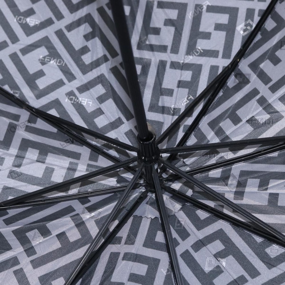 FENDI Zucca Canvas Folding Umbrella Navy Auth am9873
