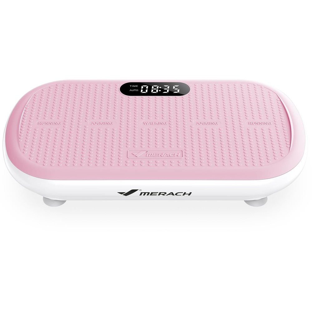 MERACH Vibration Plate Exercise Machine 440 Lb Capacity, Bluetooth, Pink