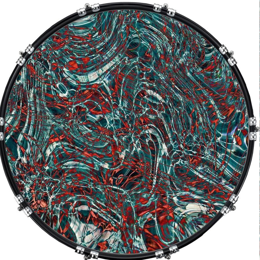 Aquarian 22" Kick Bass Drum Head Graphical Image Front Skin Pattern 5