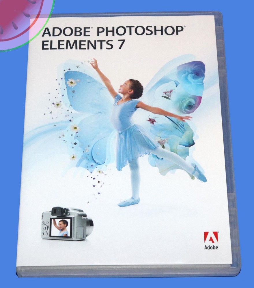 Adobe PHOTOSHOP ELEMENTS 7 w/ Key & Bonus Scrapbook Training Software PC Windows