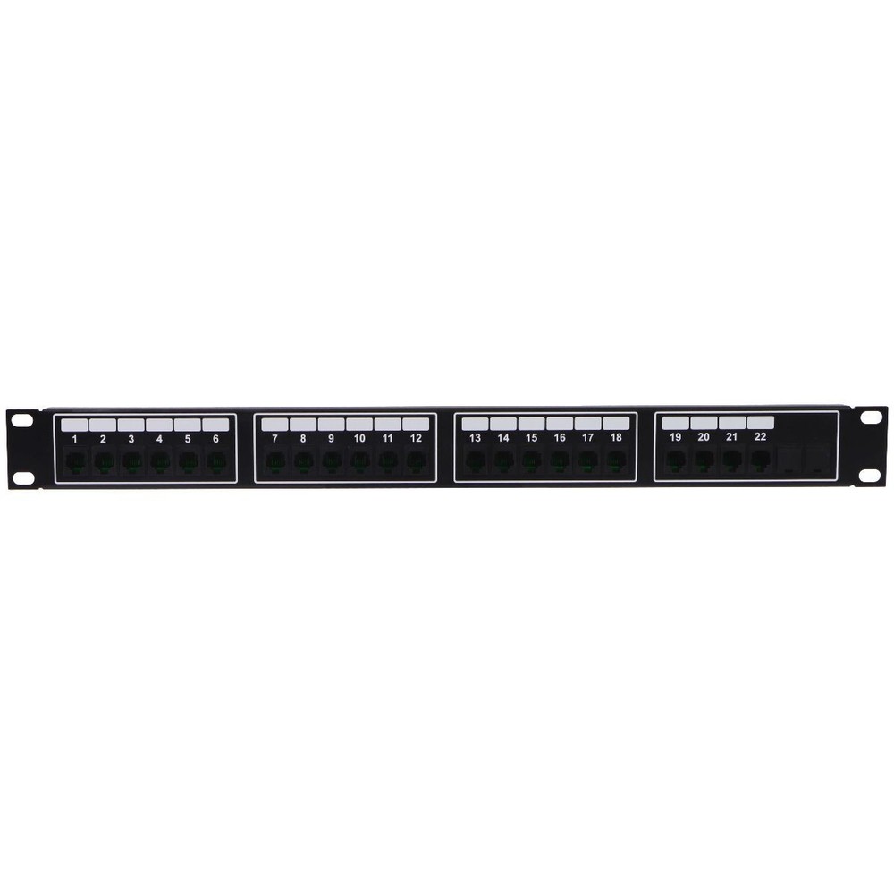 (19-inch) 22-Port Ethernet Patch Panel (E340029) - Black