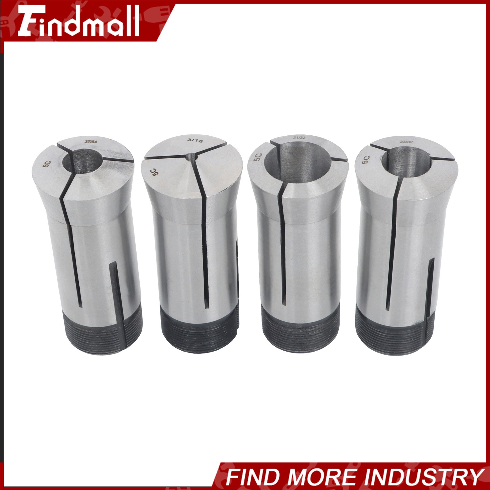 Findmall 57 Pack 5C Collet Set Fractional 1/8" to 1" High Precision Lathe