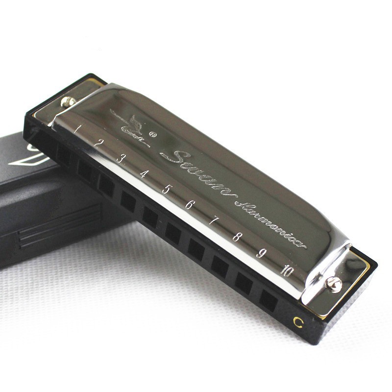SWAN 10 Holes Key # C Blues Harmonica with Case