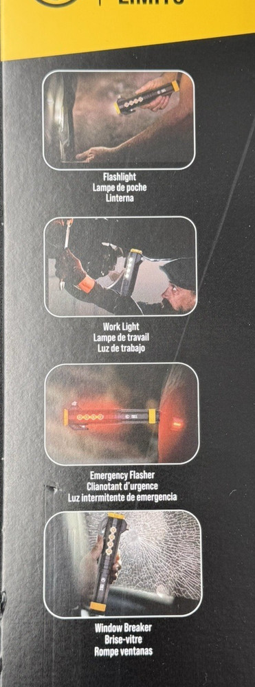 KC Auto Light with Emergency Tool, 2 Pack 1000 Lumen Rechargeable Flashlight Set