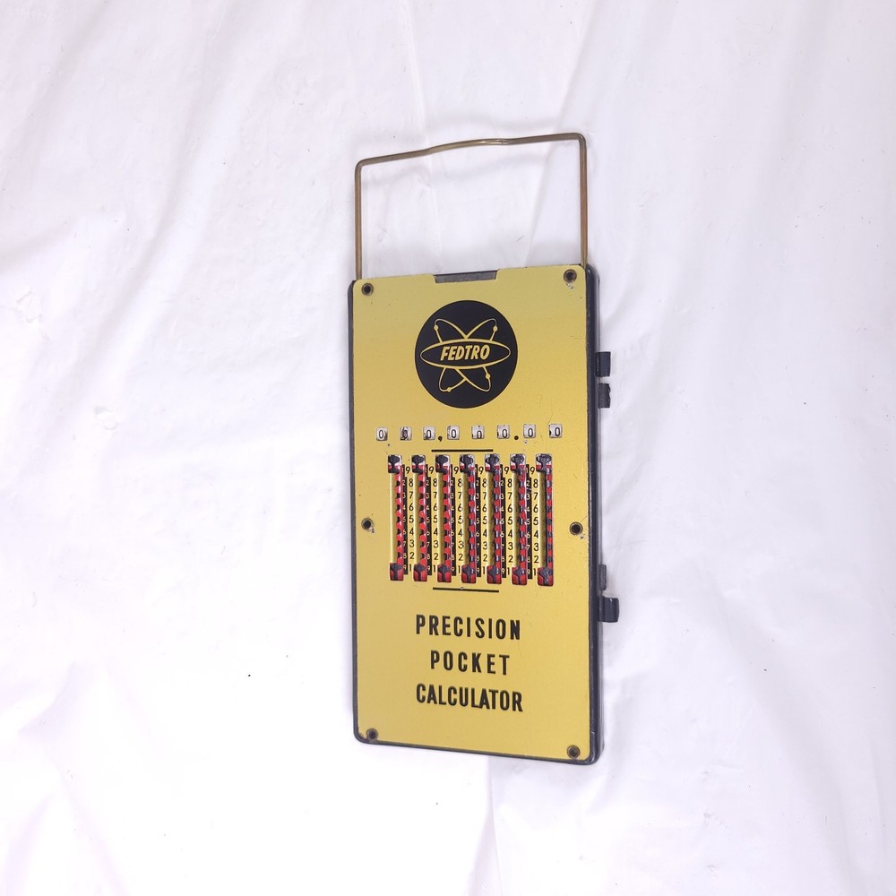 Vintage Fedtro Precision Pocket Calculator Mechanical Adding Machine No Stylus