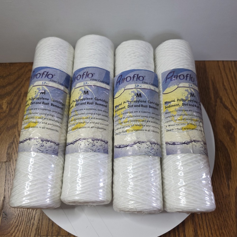 Puroflo Filter Cartridge 4 Pack Wound Polypropylene Sediment Dirt Rust Removal
