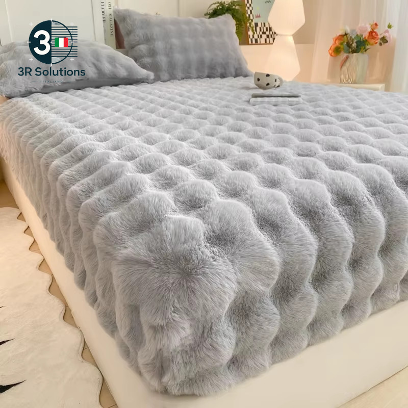 Soft Corner Sheet Plush Winter Rabbit Fleece Sheets