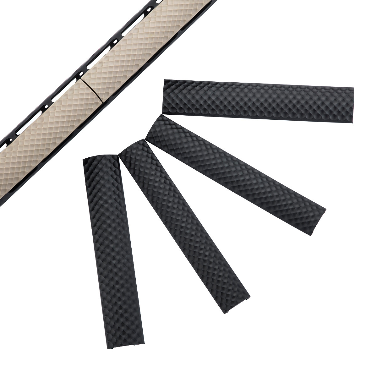 4PCS Picatinny 6.2" Rail Protector Covers,Soft Rubber Panel Golf Surface