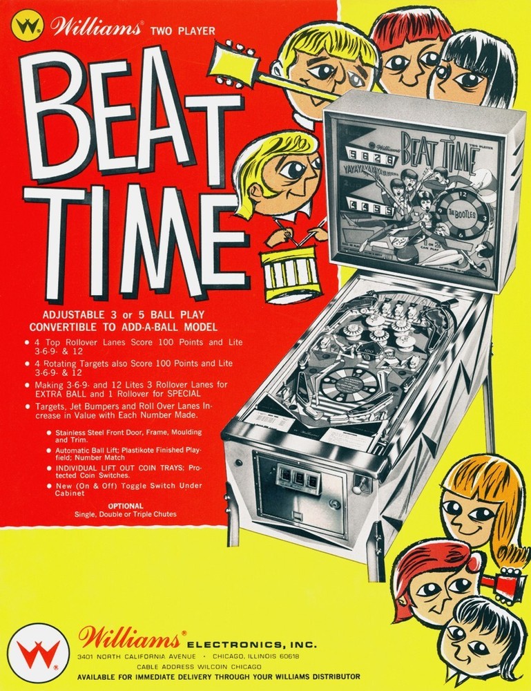 1967 Williams Beat Time Pinball Machine Rubber Ring Kit