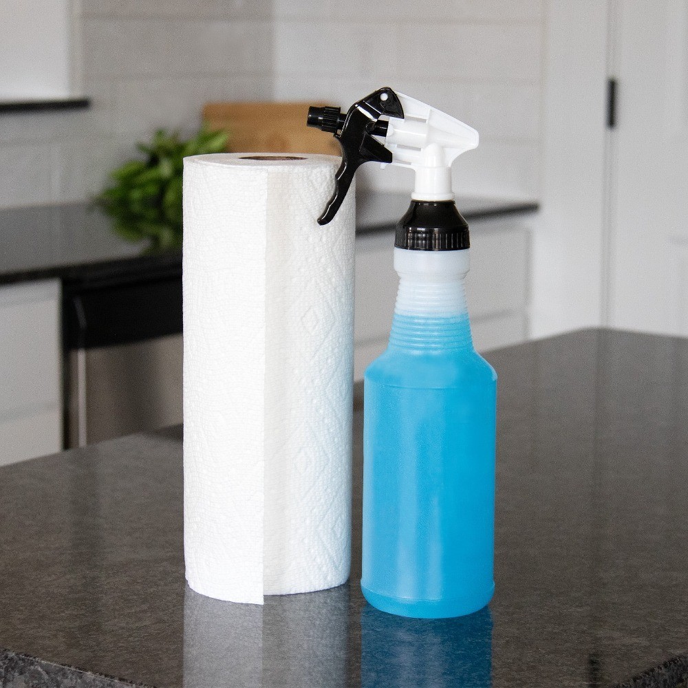 32oz Plastic Empty Spray Bottles 3 Pack Wide Mouth Refillable Container
