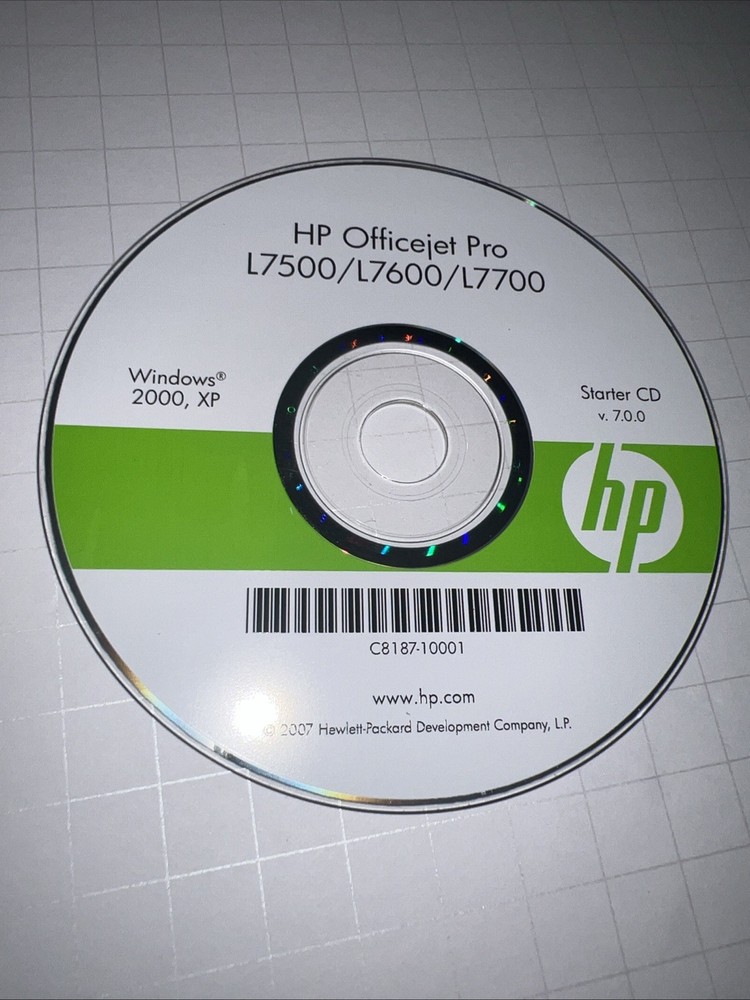 Hp Officejet PRO L7500/L7600/L7700 Printer Software Driver CD only WINDOWS 2000/