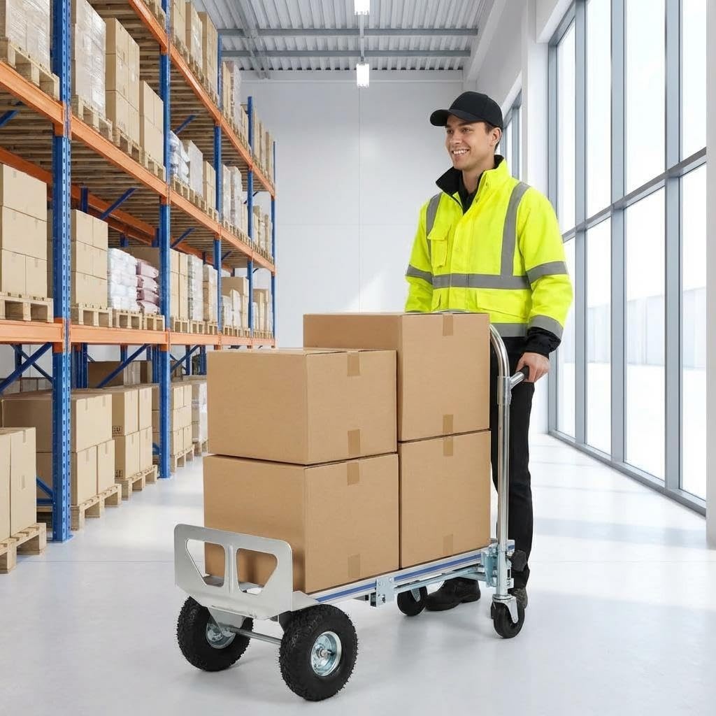 1000 lbs Heavy-Duty Folding Dolly Cart ,3-in-1 Convertible Aluminum Hand Truck