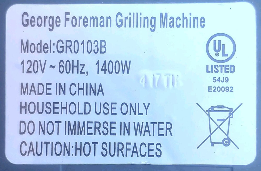George Foreman Grilling Machine Model GR0103B 12-1/2" Replacement Drip Tray