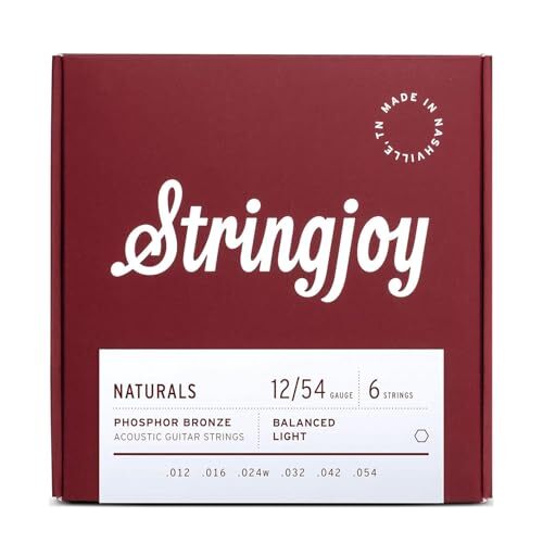 Stringjoy NB1254 Phosphor Bronze Acoustic Guitar Strings,  Assorted Sizes