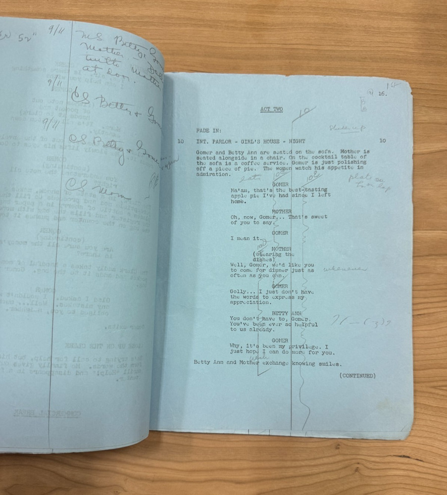 1960s GOMER PYLE USMC Original TV Show Shooting Script