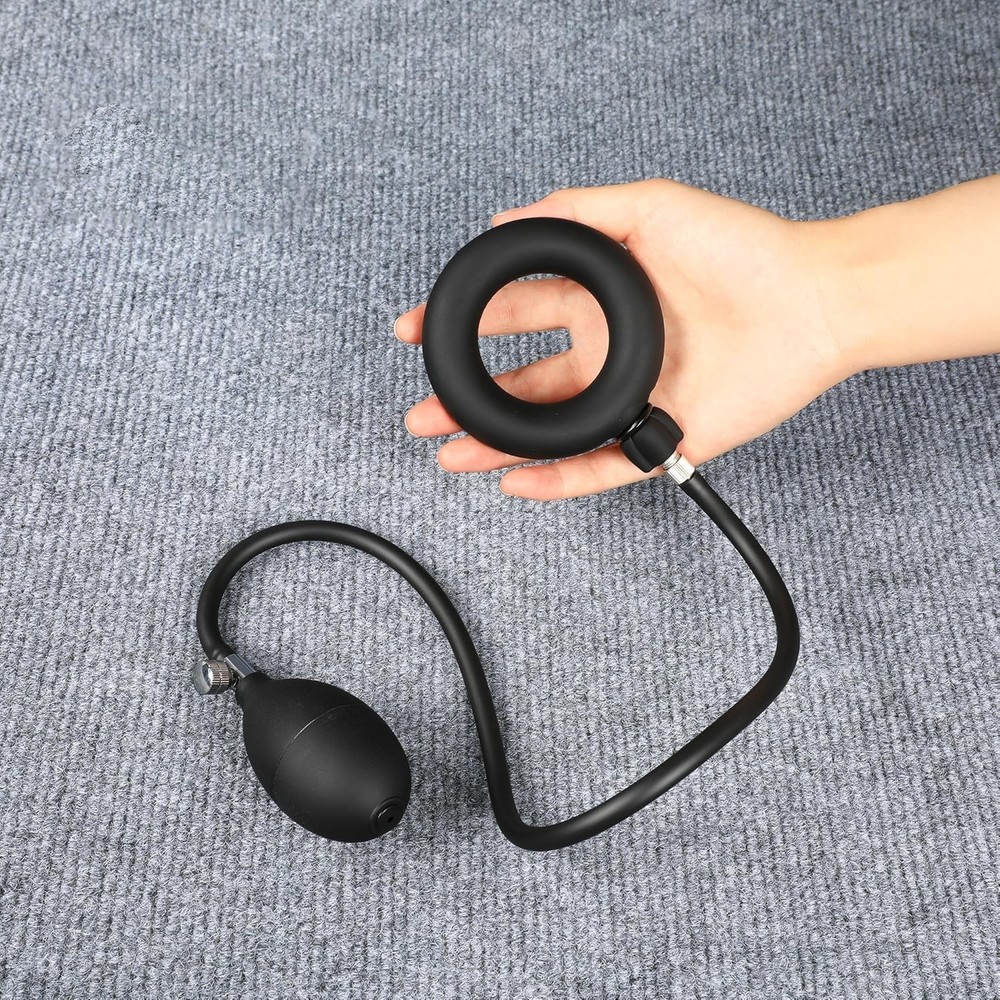 Male Inflatable Cockring Silicone Penis Ring Enhancer Ejaculation Delay Erection
