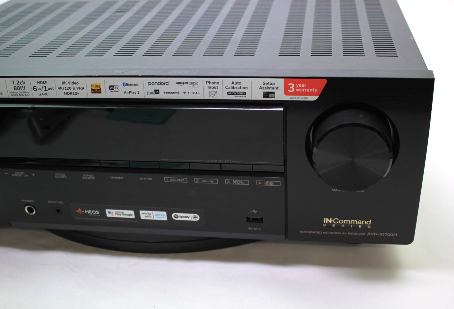 Denon AVR-X1700H 7.2-Channel Network A/V Receiver AS IS Grounded