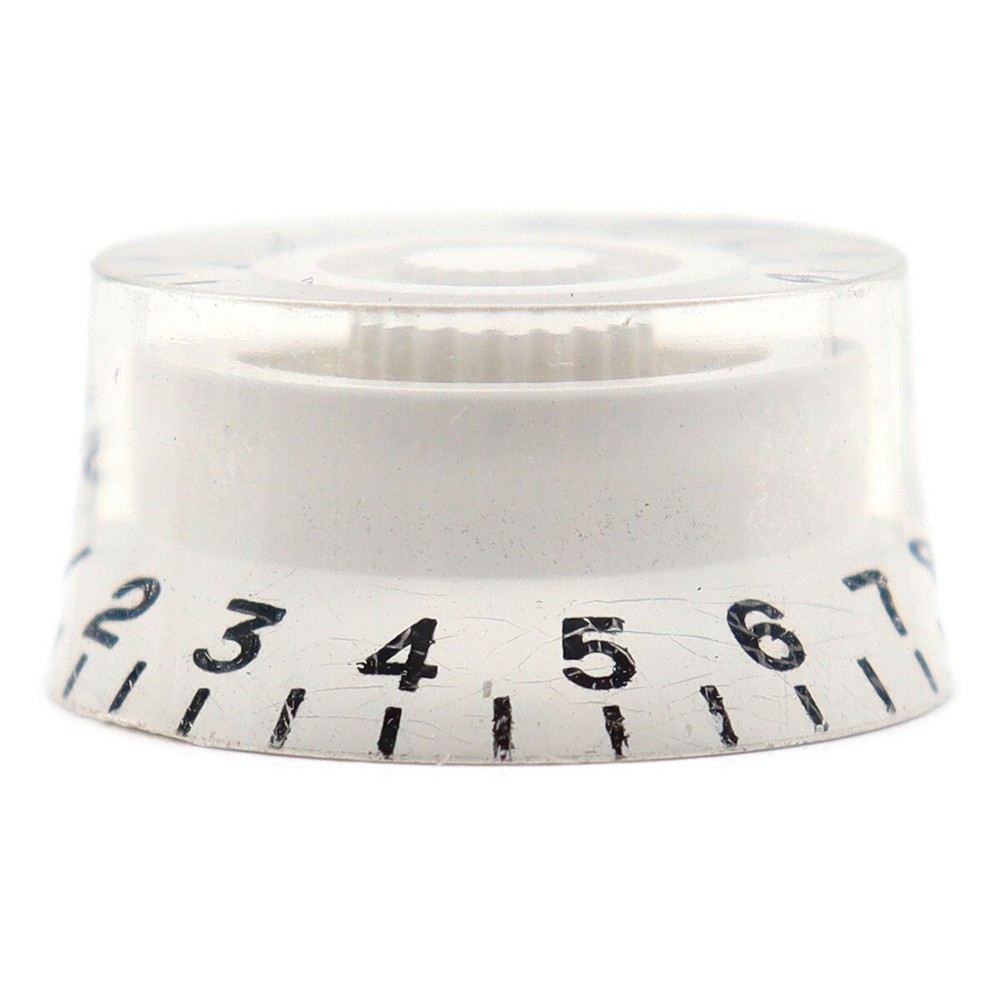 4Pcs Acrylic Bass Guitar Knobs Volume Tone Control Knobs White Black numbers