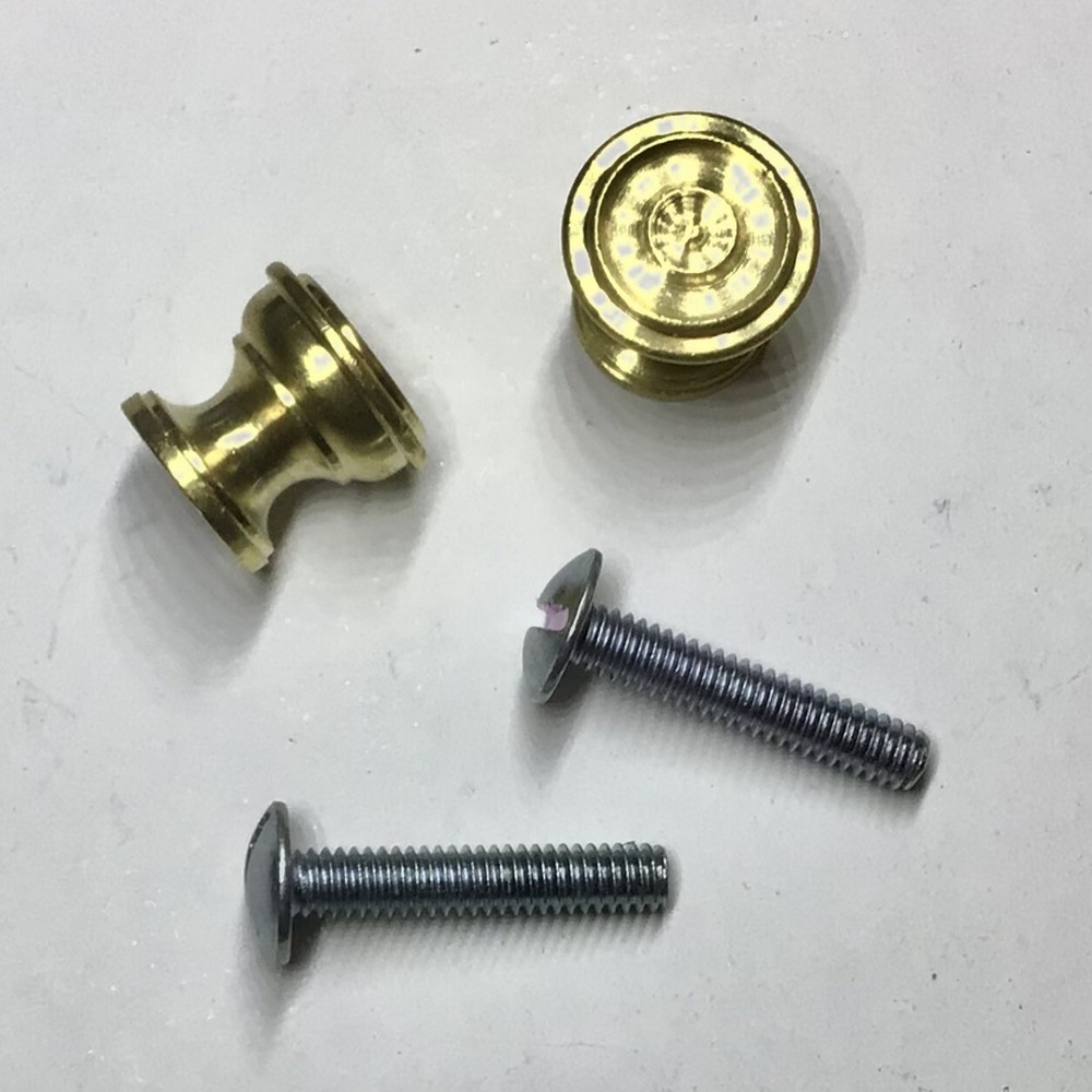 9/16" Decorative Piano Fallboard/Key Cover/Cabinet Knobs, 1 Pair, Solid Brass