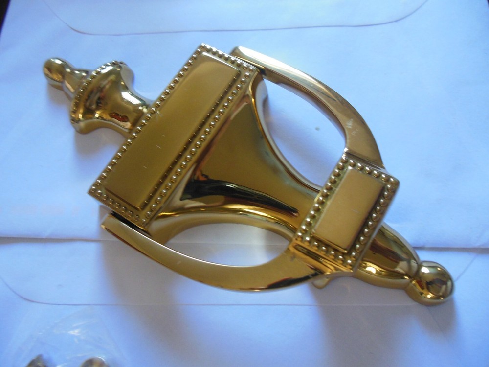 Solid Brass Door Knocker * High Luster / With mounting hardware * Free Shipp.