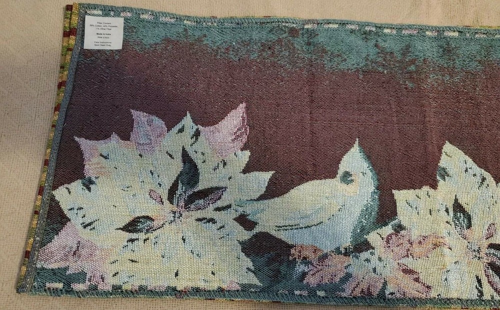Fall Harvest Table Runner 60" L 12" W, White