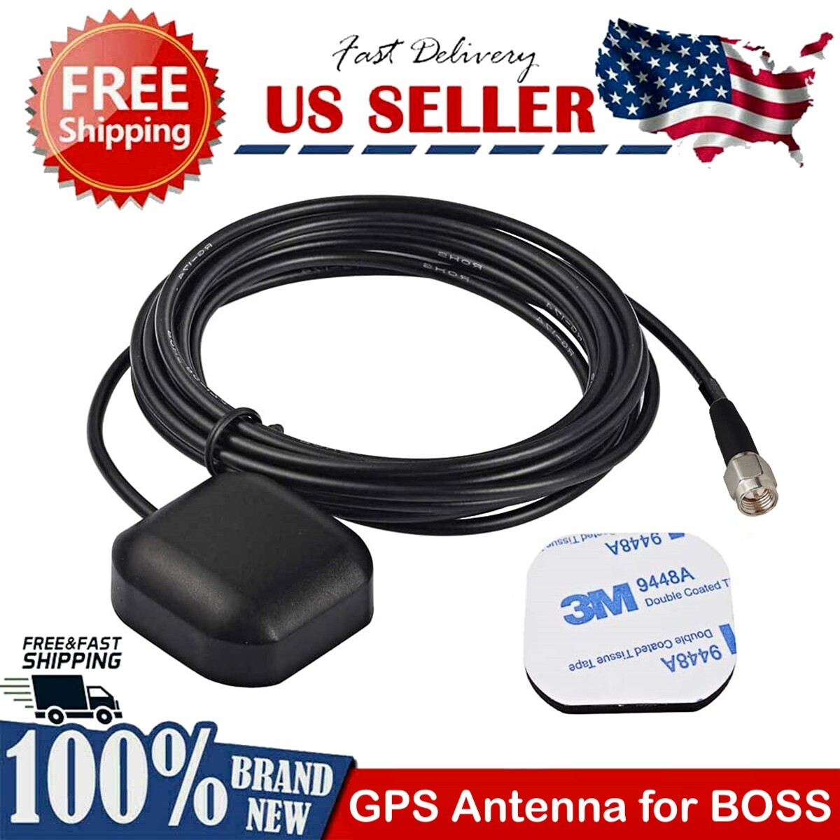 GPS Navigation Antenna Replacement for Boss BV9386NV Car Radio SMA Connector