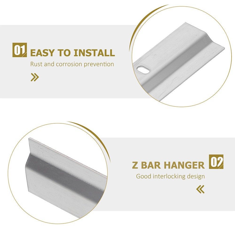 2 Sets Picture Brackets Heavy Duty Mirror Hooks Wall Mounting Interlocking