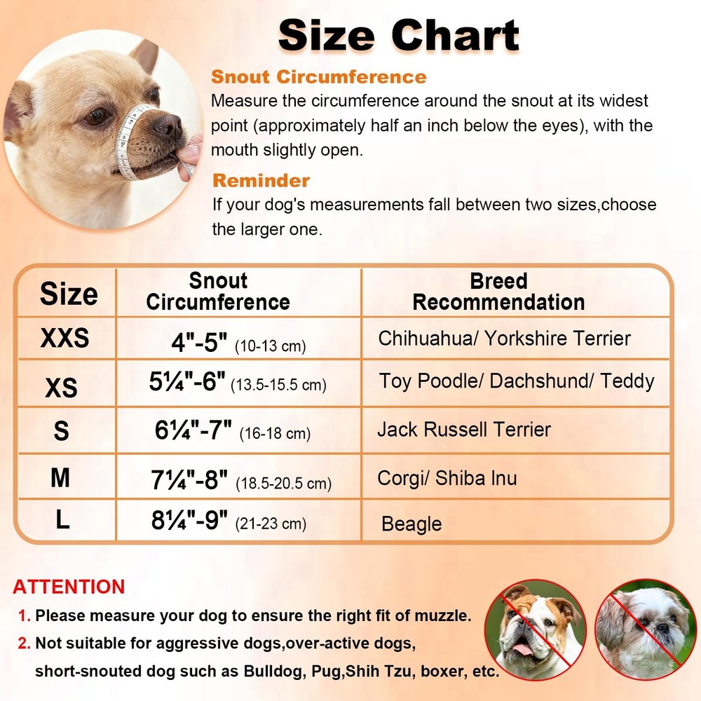 Dog Muzzle for Small, Medium, Large Breeds - Soft Mesh for Biting Training