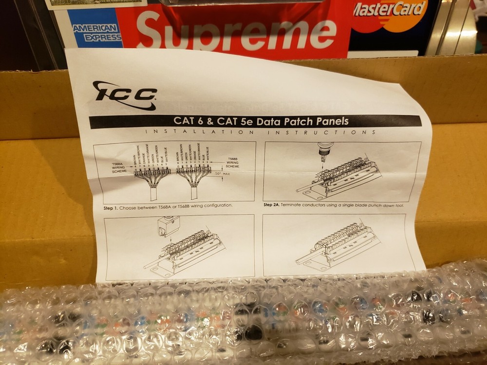 ICC CAT 5e 24 Port Data Patch Panel Rack Mount CAT 6+ NIB