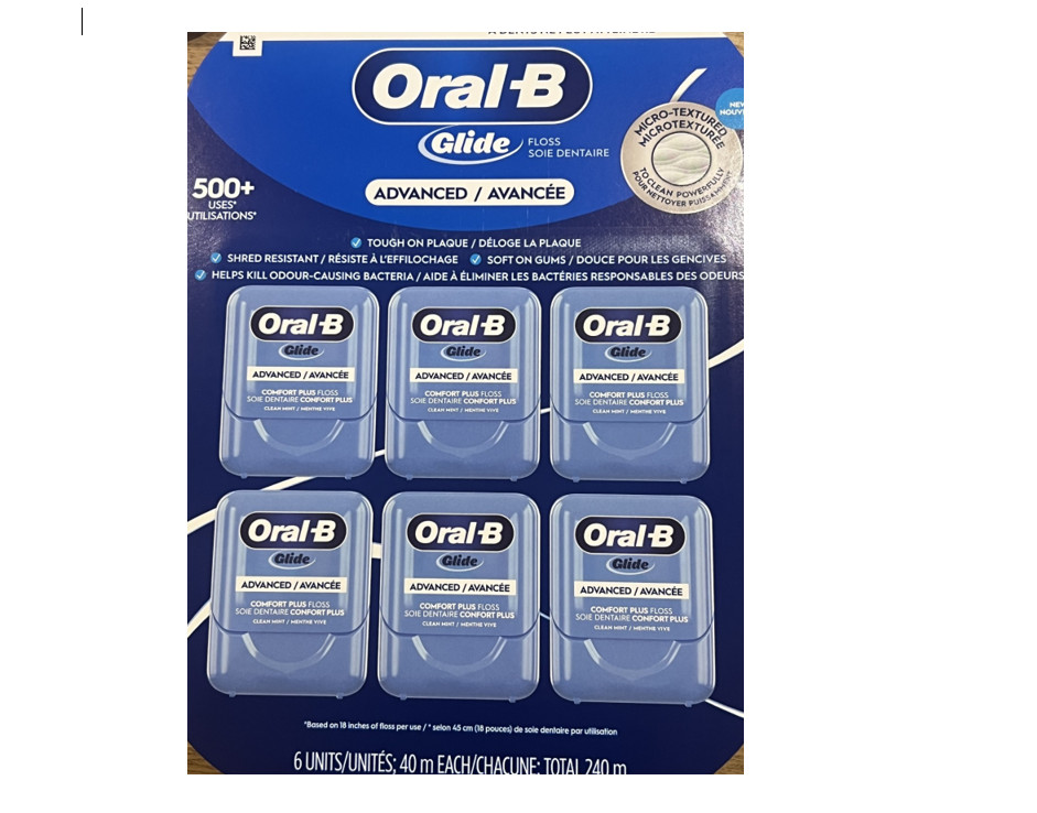 Oral-B Glide Advanced Multi-Protection Floss, 6 x 40 m (43.7 yds Each 6 Pack)